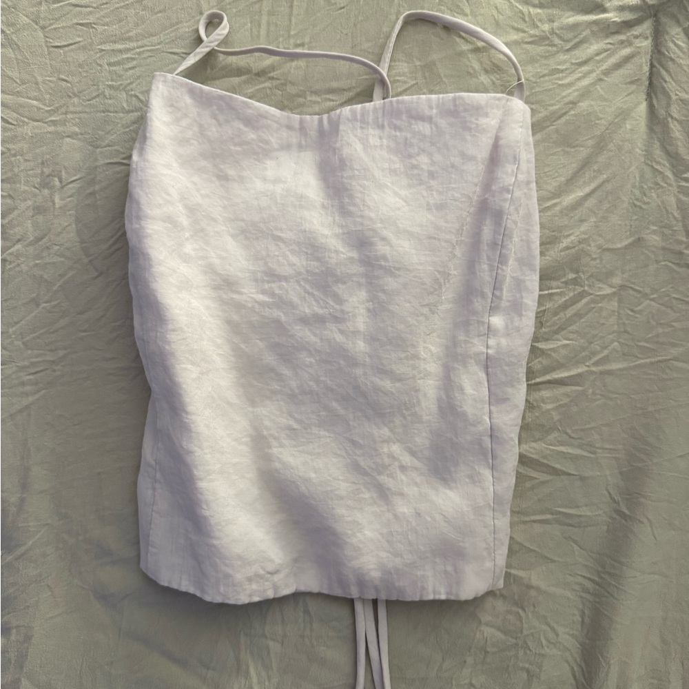 Zara Light Purple Linen Crop Cami Top